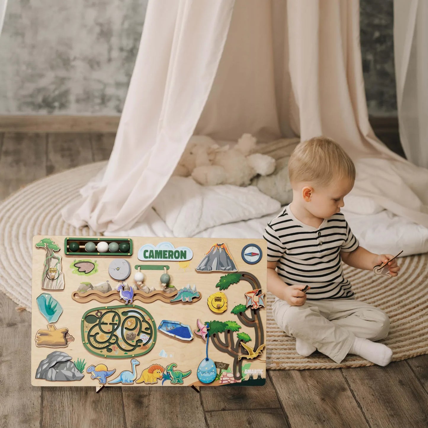 Safari Busy Board – Montessori Sensory Toy for Curious Toddlers