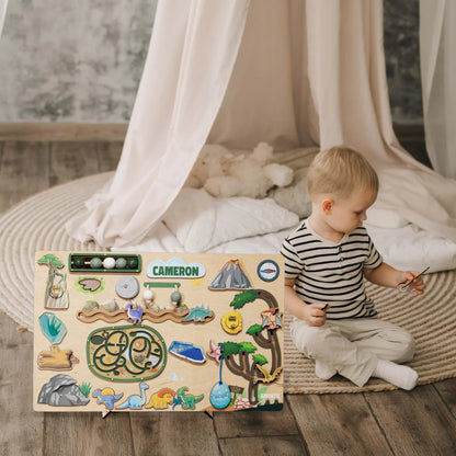 Safari Busy Board – Montessori Sensory Toy for Curious Toddlers