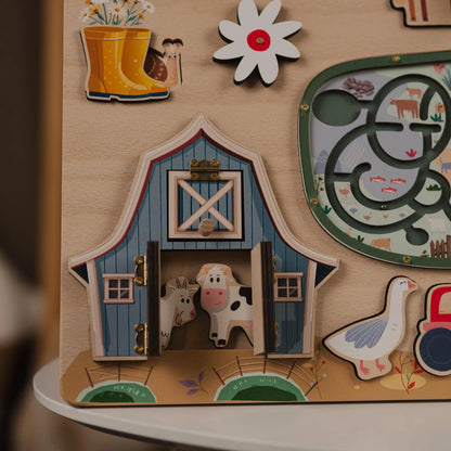 Safari Busy Board – Montessori Sensory Toy for Curious Toddlers