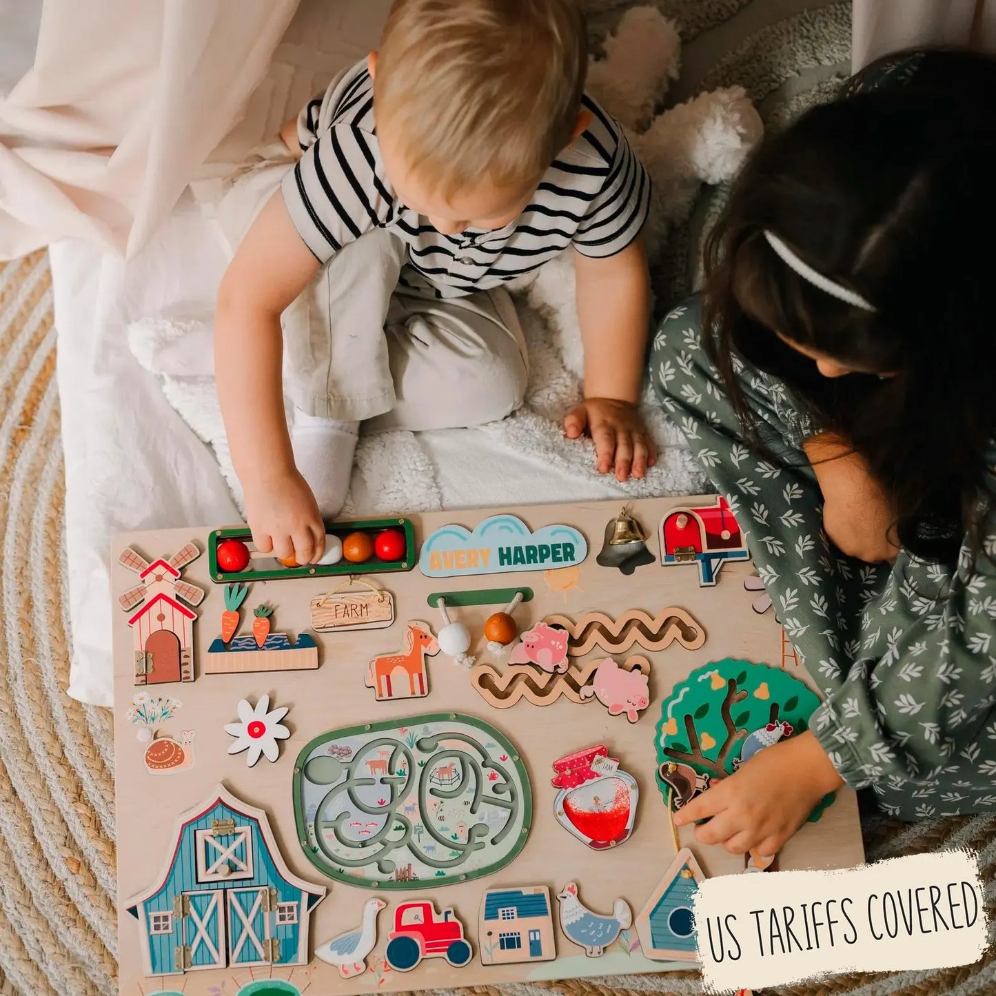 Safari Busy Board – Montessori Sensory Toy for Curious Toddlers