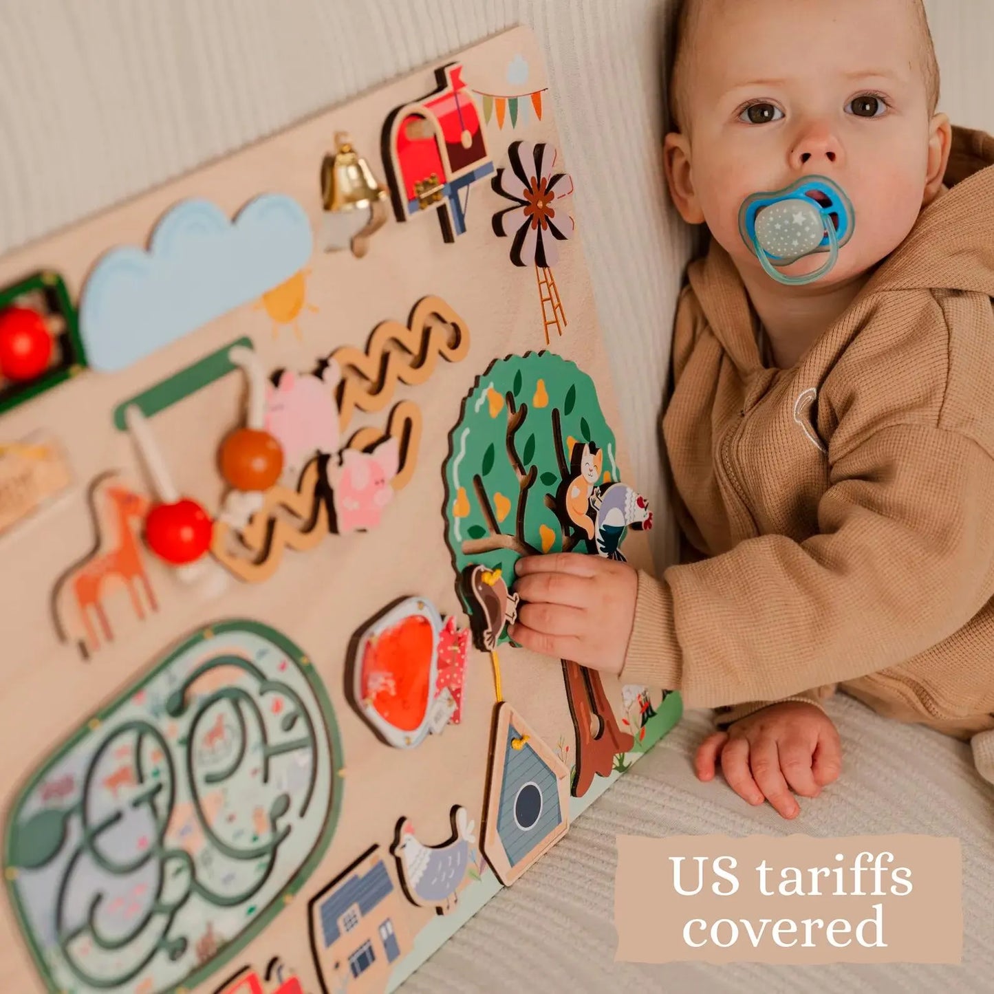 Safari Busy Board – Montessori Sensory Toy for Curious Toddlers