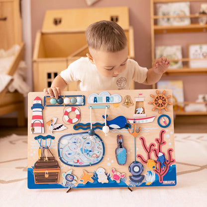 Safari Busy Board – Montessori Sensory Toy for Curious Toddlers