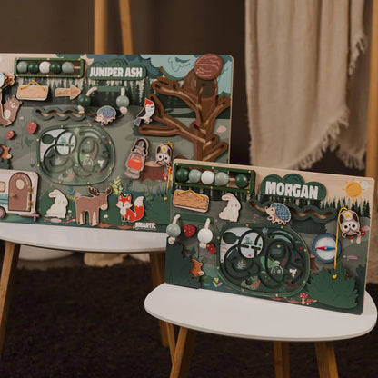 Safari Busy Board – Montessori Sensory Toy for Curious Toddlers