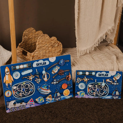 Safari Busy Board – Montessori Sensory Toy for Curious Toddlers