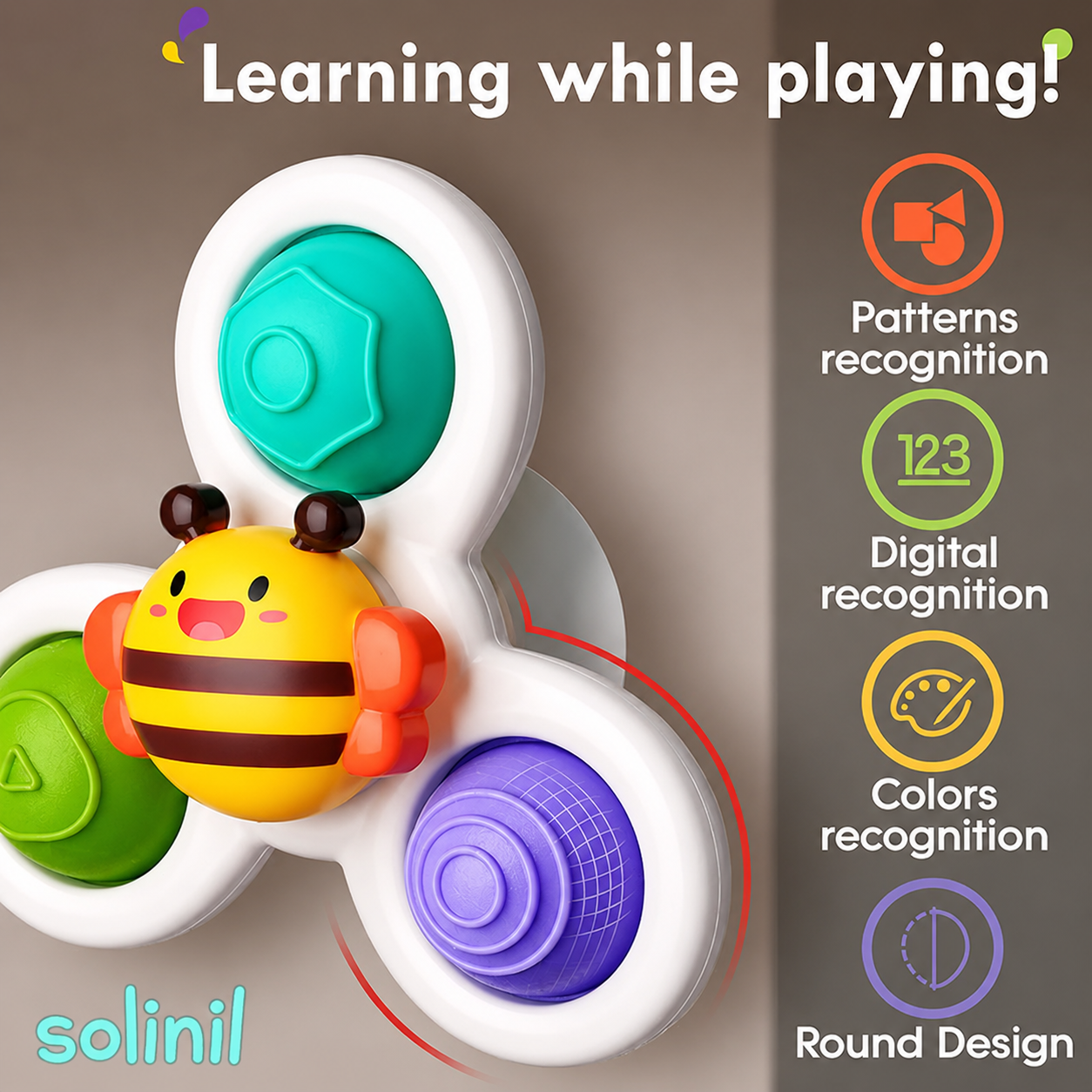 Solinil™ Suction Fidget Spinner (3 Pack)